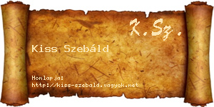 Kiss Szebáld névjegykártya